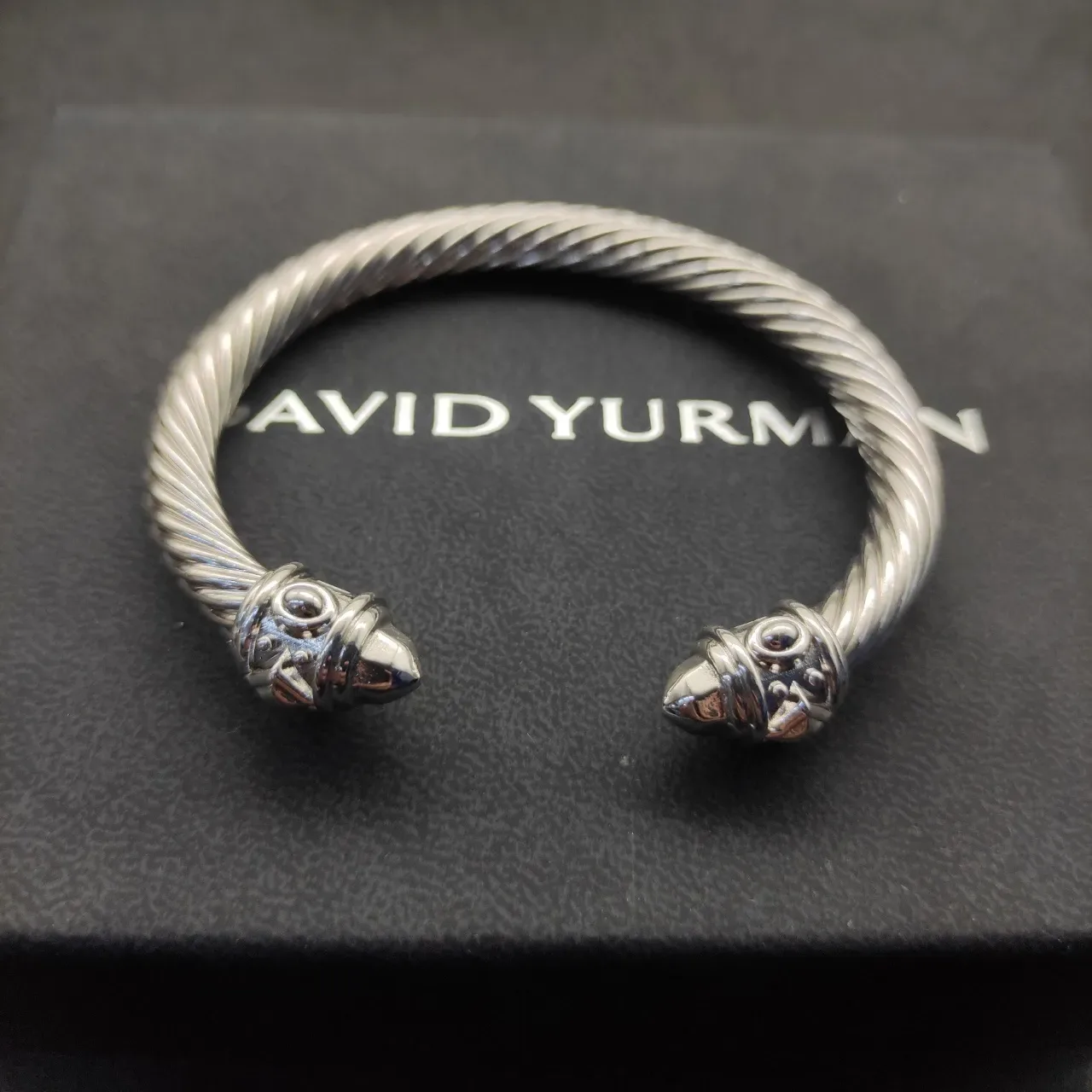 David Yurman Twisted Cable Sculpted End Cap Bracelet 4