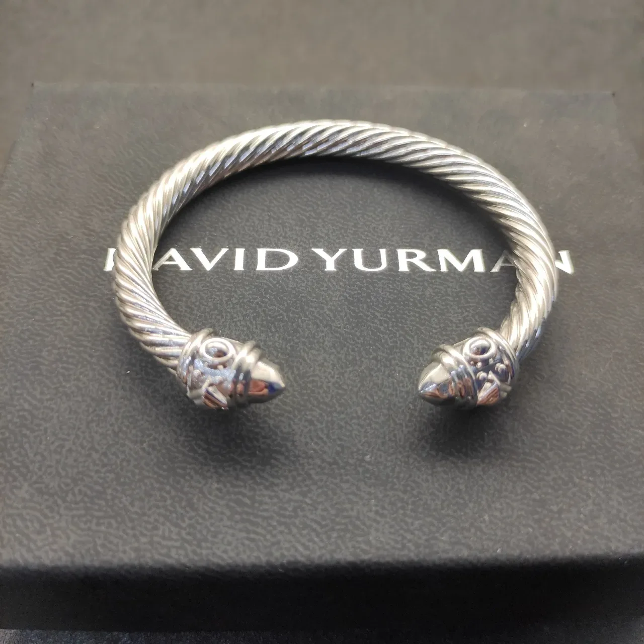 David Yurman Twisted Cable Sculpted End Cap Bracelet 6