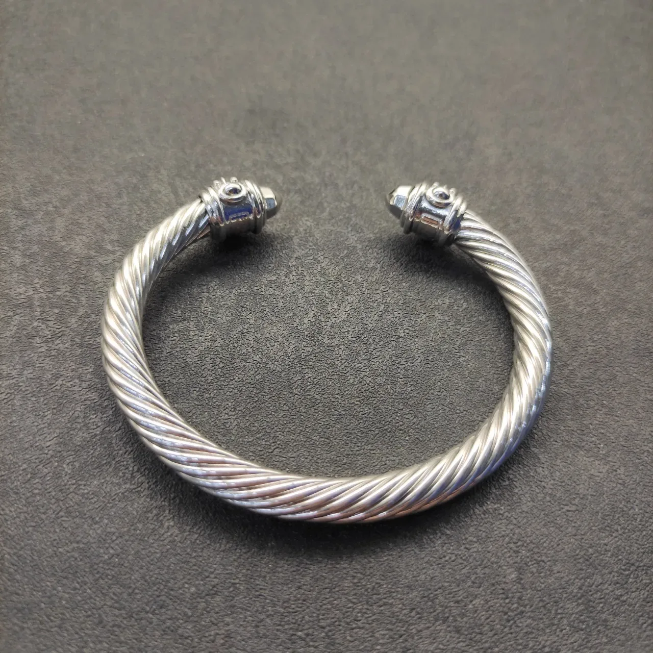 David Yurman Twisted Cable Sculpted End Cap Bracelet 7