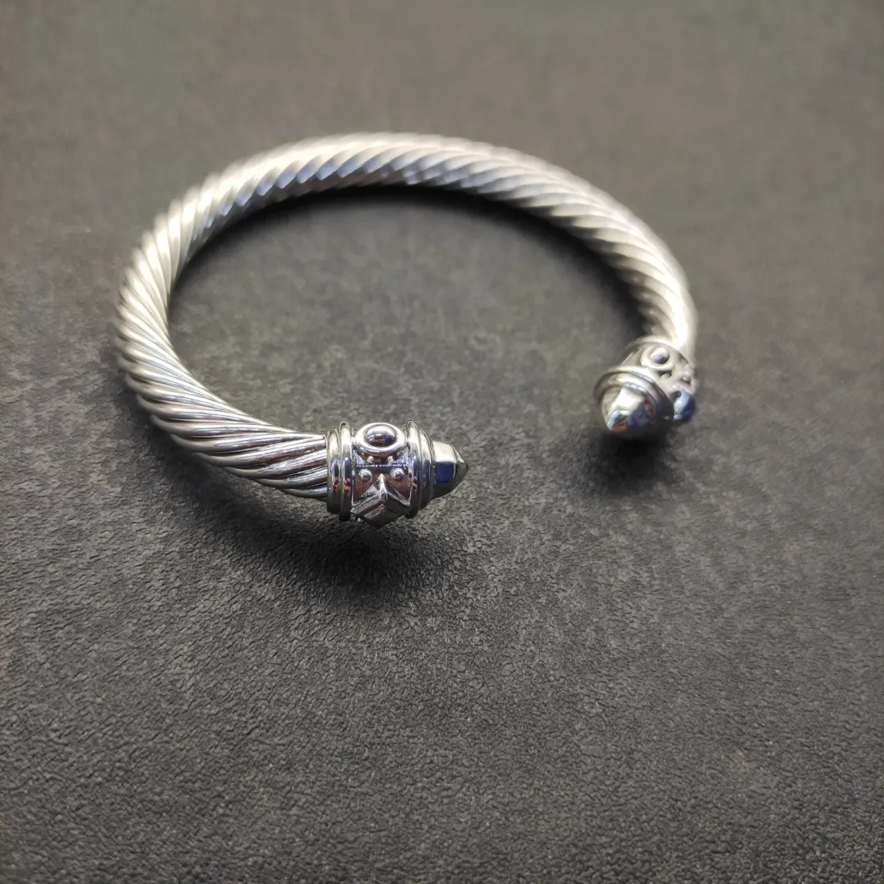 David Yurman Twisted Cable Sculpted End Cap Bracelet 8