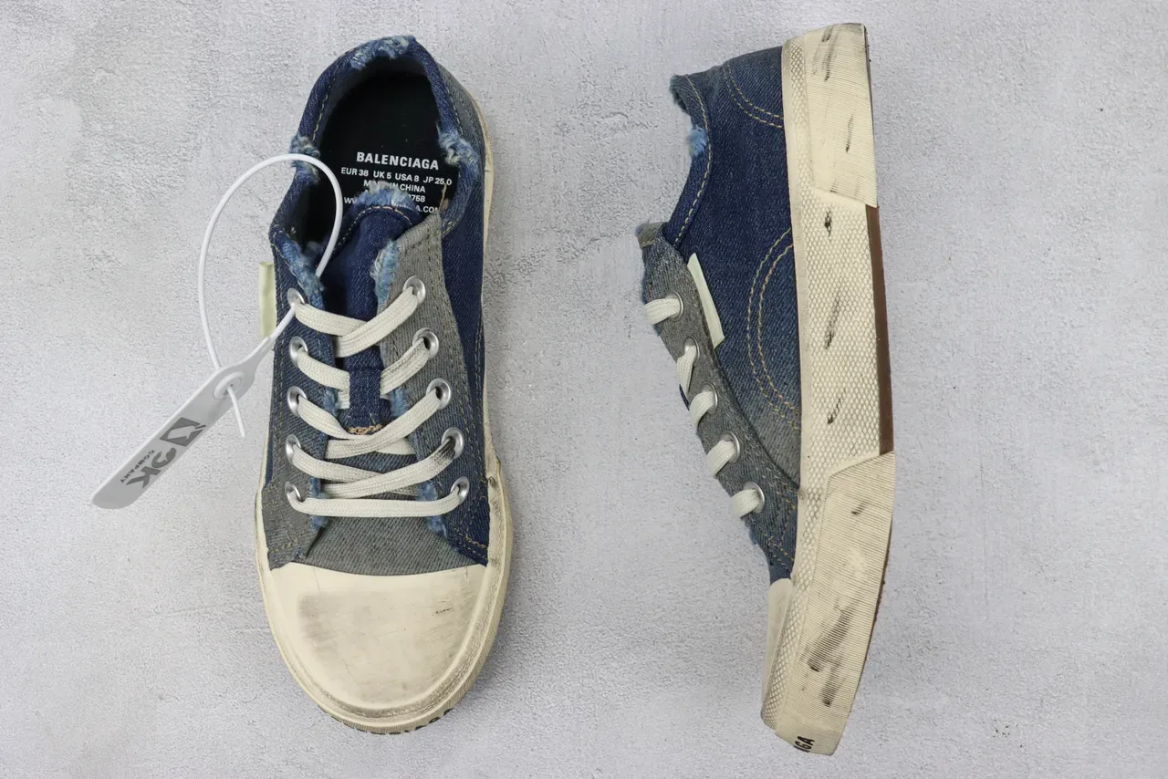 Denim Low-Top Distressed Sneaker 3