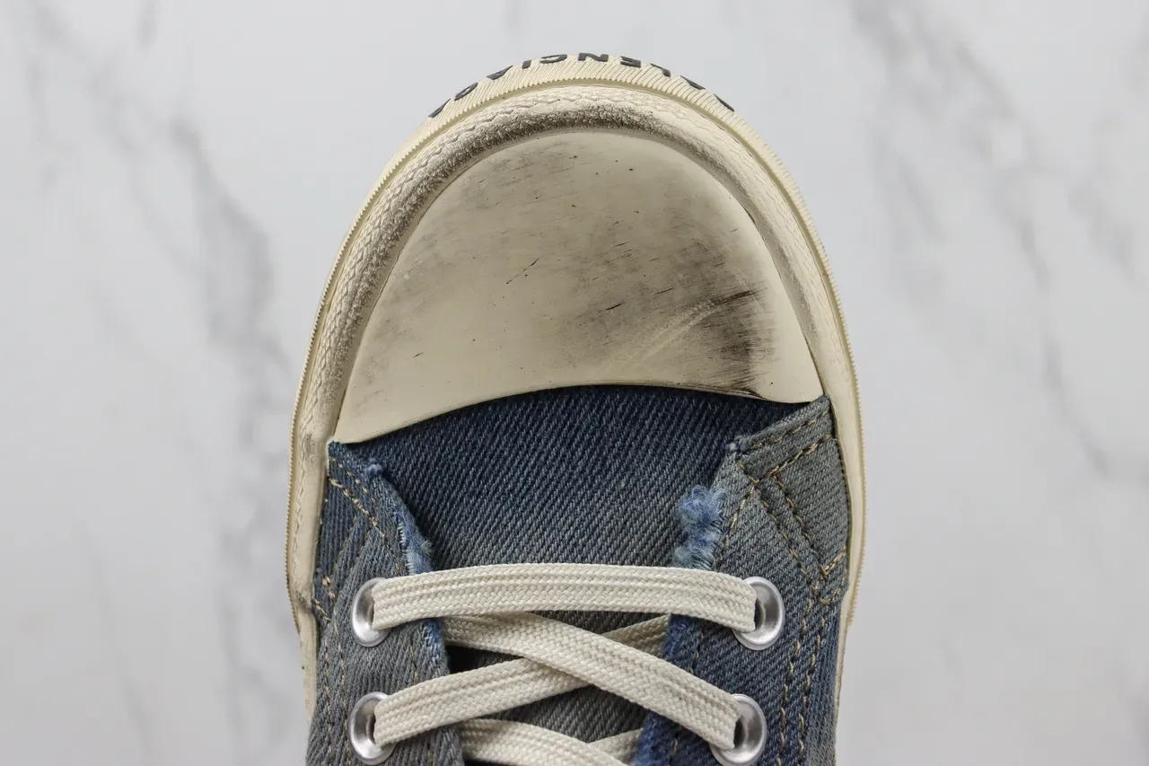 Denim Low-Top Distressed Sneaker 6