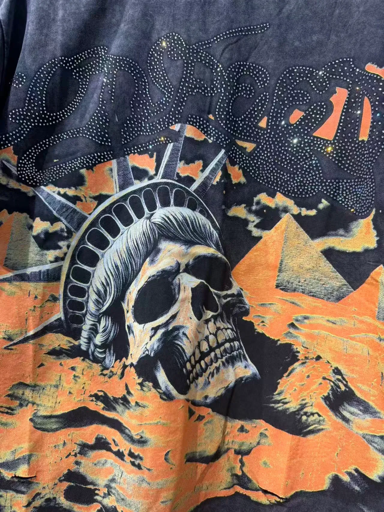 Distressed Acid-Wash Graphic Print Oversized T-Shirt 6