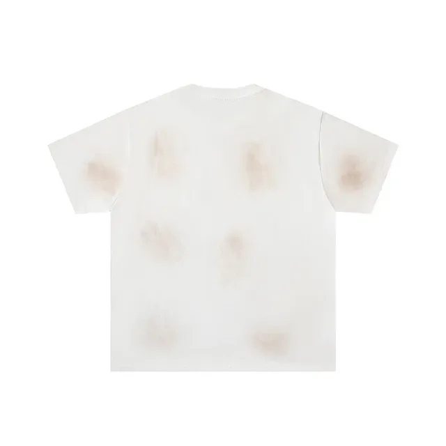 Distressed Graphic Print Off-White T-Shirt 3