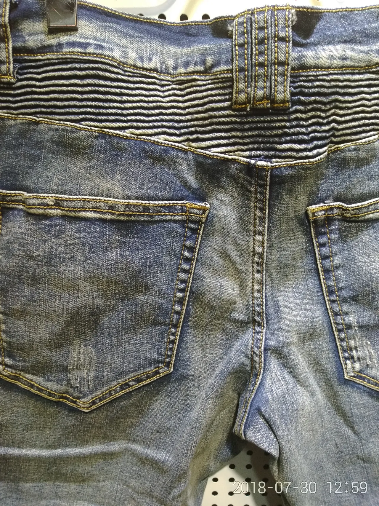 Distressed Moto-Panelled Zip-Pocket Denim Shorts 4