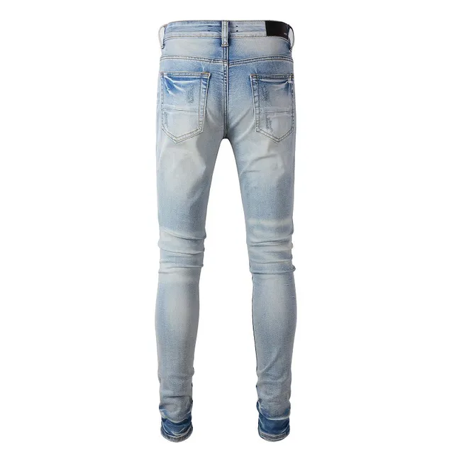 Jeans slim-fit light-wash déchirés 4