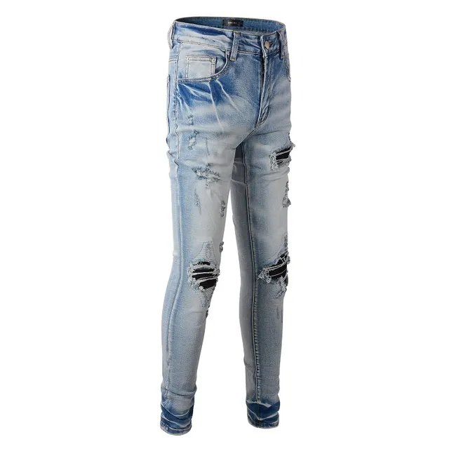 Jeans slim-fit light-wash déchirés 5