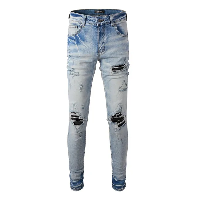 Jeans slim-fit light-wash déchirés 6