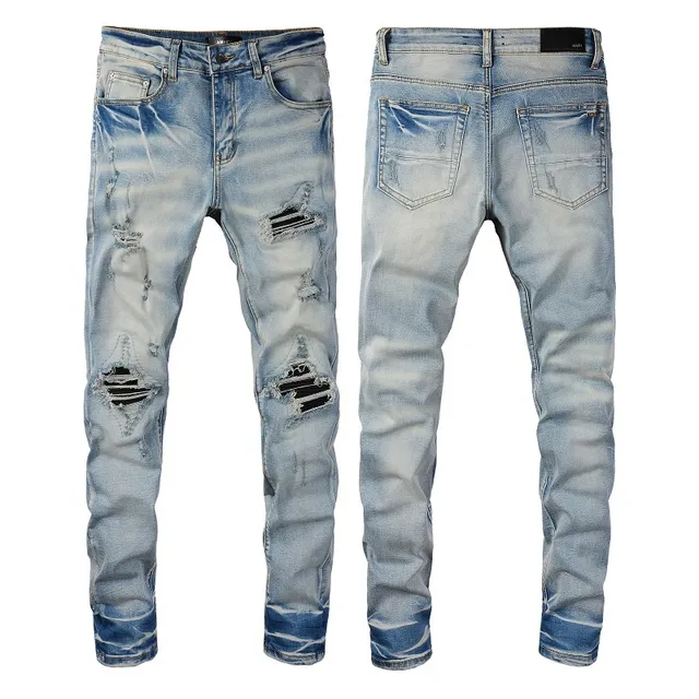 Jeans slim-fit light-wash déchirés 7