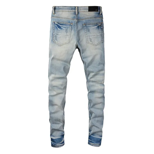 Jeans slim-fit light-wash déchirés 8