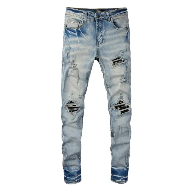 Jeans slim-fit light-wash déchirés 9