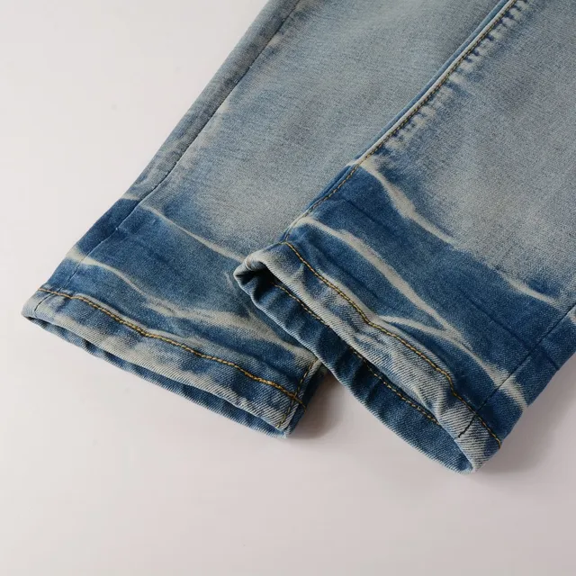 Jeans slim-fit light-wash déchirés 11