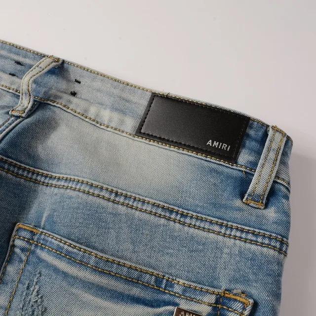 Jeans slim-fit light-wash déchirés 12