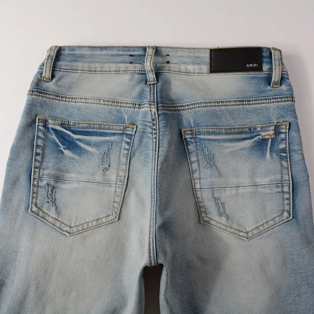 Jeans slim-fit light-wash déchirés 14