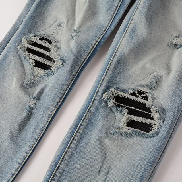 Jeans slim-fit light-wash déchirés 15