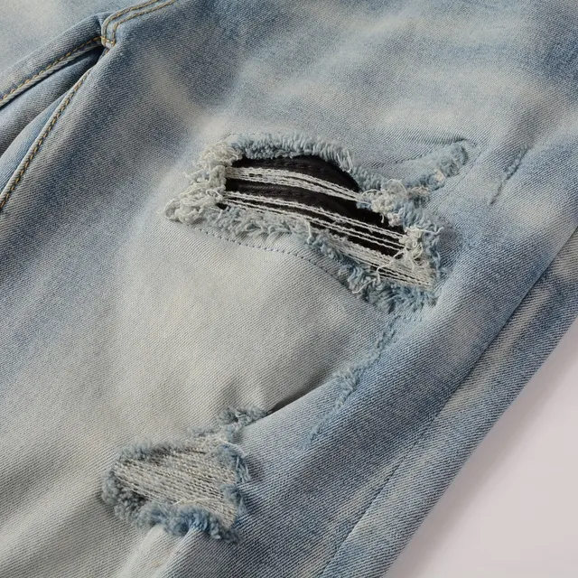 Jeans slim-fit light-wash déchirés 16