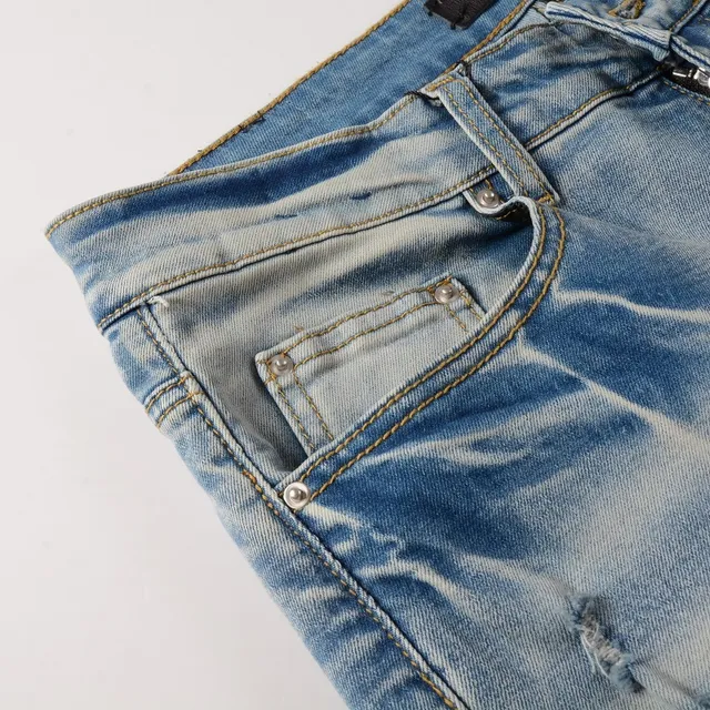 Jeans slim-fit light-wash déchirés 17