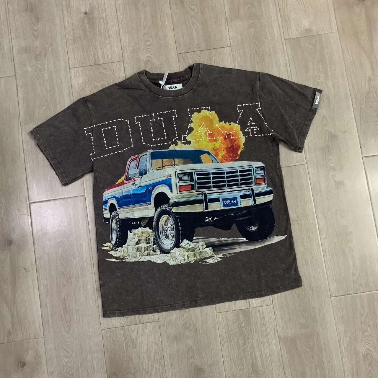 DUA Graphic Print Washed Charcoal T-Shirt 5