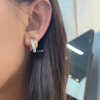 Dual-Tone Pavé Interlocking Hoop Earrings