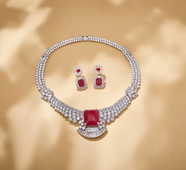 Emerald-Cut Green Gemstone and Diamond Halo Drop Earrings 6