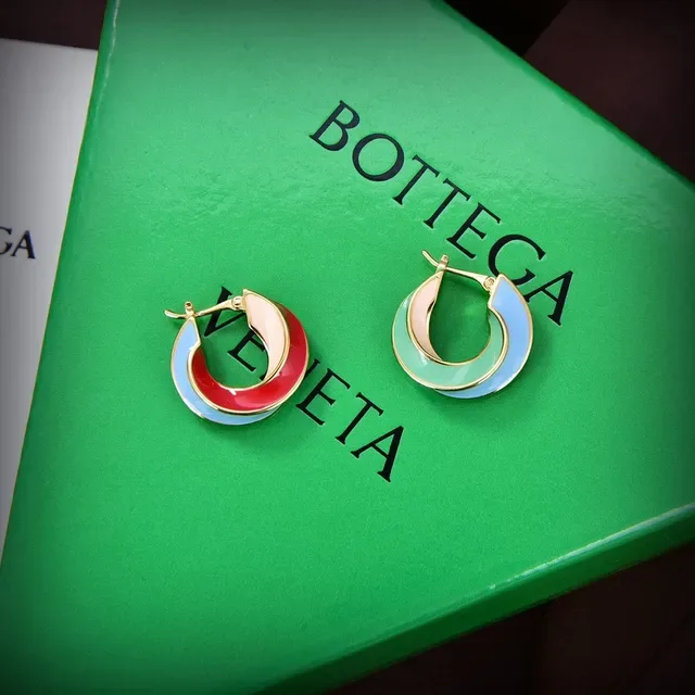 Enamel Color-Blocked Gold-Tone Hoop Earrings 4
