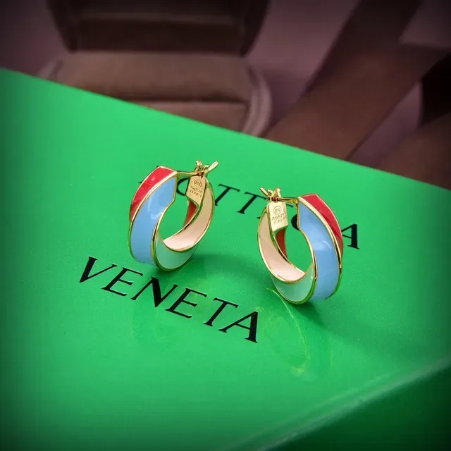 Enamel Color-Blocked Gold-Tone Hoop Earrings 5