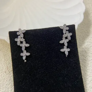 Floral Pavé Crystal Cascade Earrings