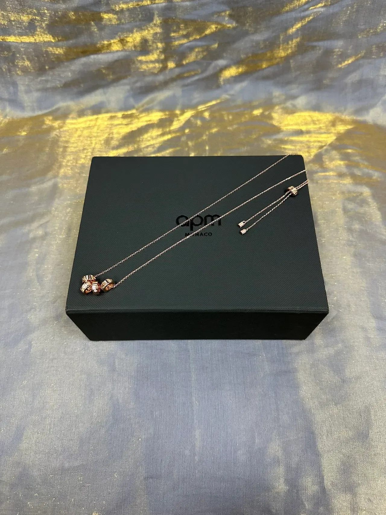 Four-Bar Faceted Stone Pendant Necklace 5