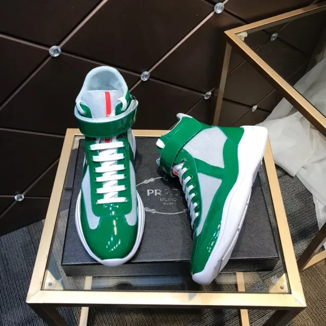Glossy Green and White High-Top Lifestyle Sneaker 2
