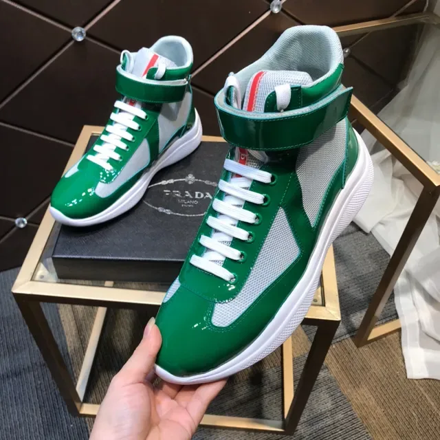 Glossy Green and White High-Top Lifestyle Sneaker 3