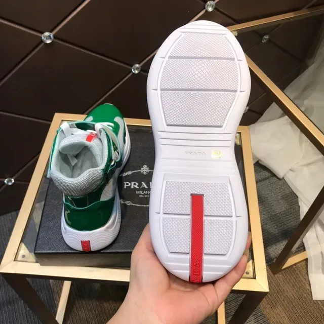 Glossy Green and White High-Top Lifestyle Sneaker 4