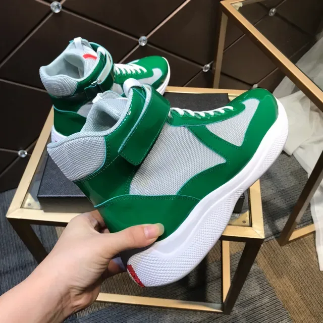 Glossy Green and White High-Top Lifestyle Sneaker 5