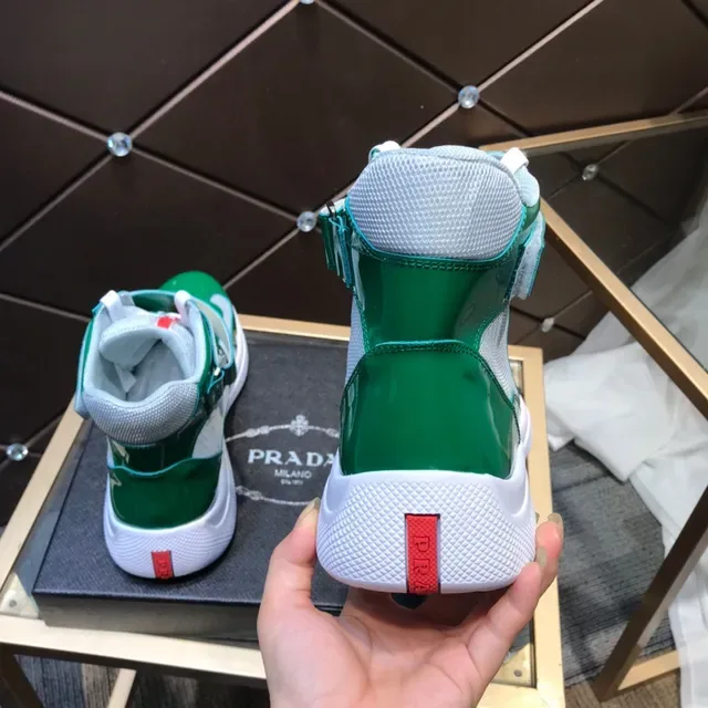 Glossy Green and White High-Top Lifestyle Sneaker 6