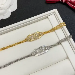 سوارات سلاسل ذهبية وفضية مزينة بالكريستال