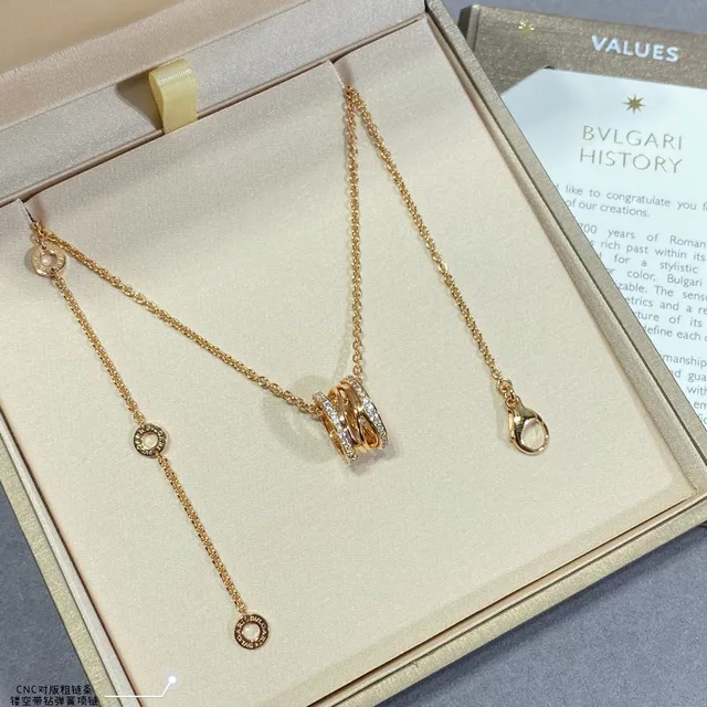 Gold Black Chain Rectangular Pavé Pendant Necklace 5