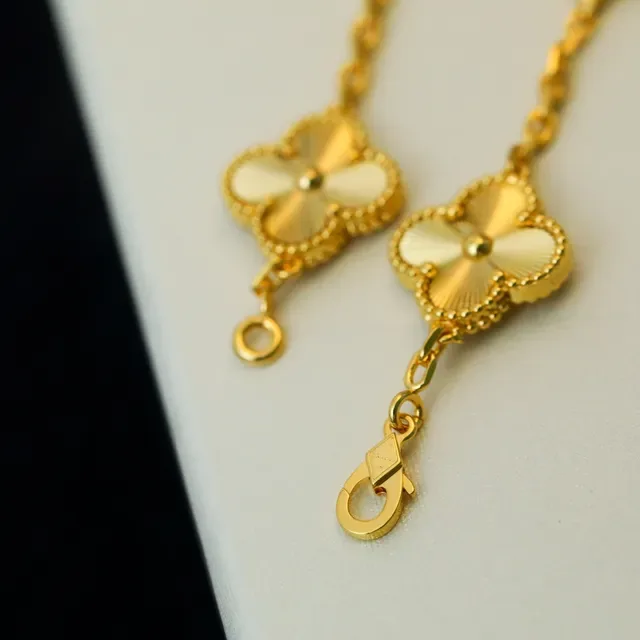 Gold Chain Four Clover Charms Bracelet 2