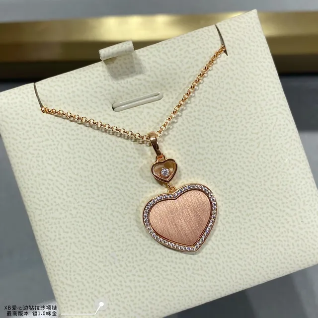 Gold Red Heart-Shaped Locket Pendant Pavé Diamond Border Necklace 4