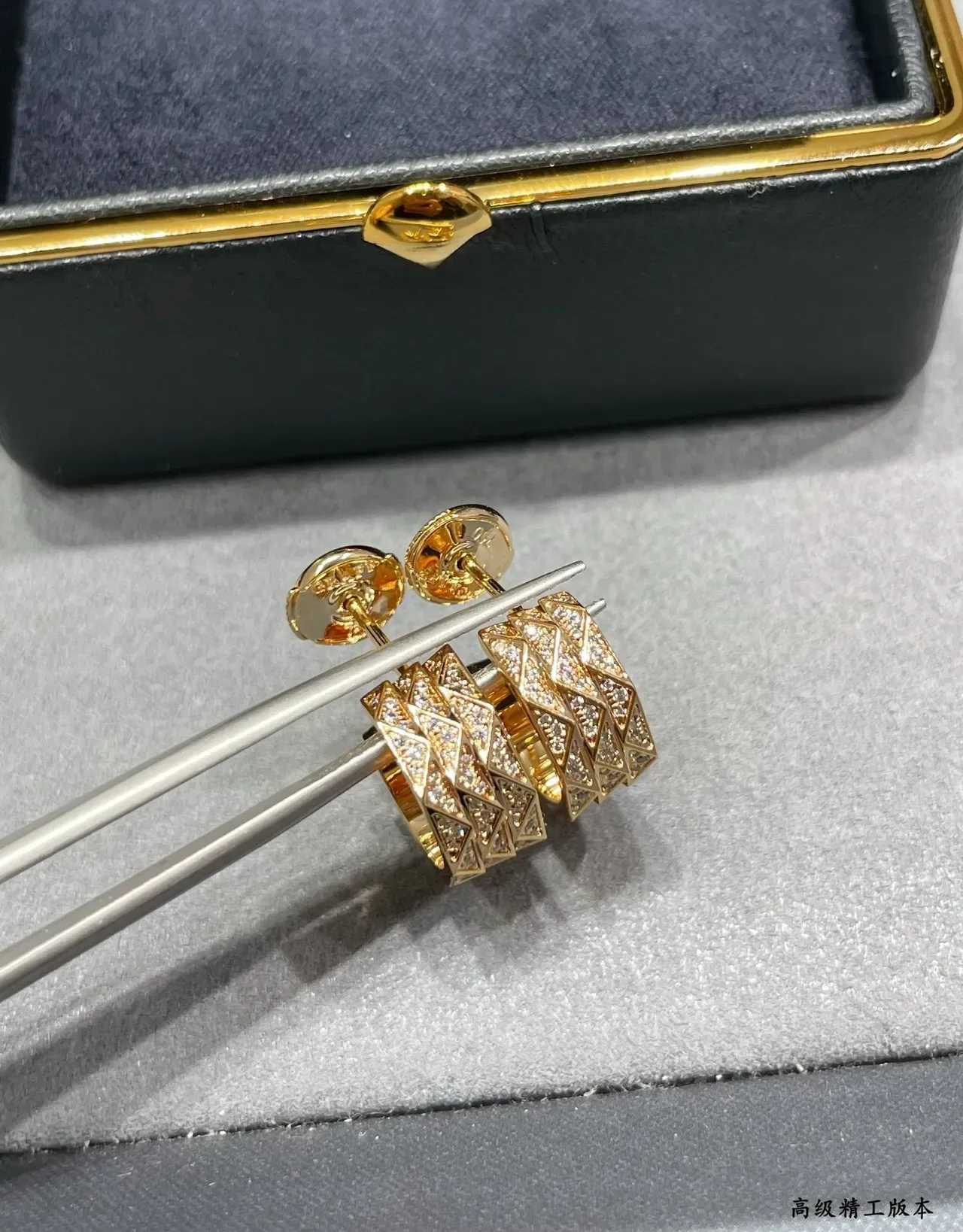 Gold Silver Geometric Pavé Hinged Hoop Earrings 7