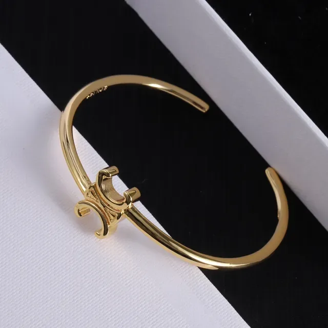 Gold Silver Open Cuff Sculpted Fleur-De-Lis–style Motif Bracelet 9
