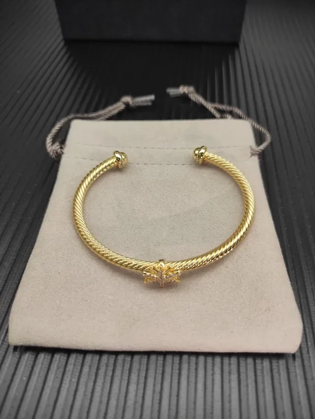 Gold Silver Twisted Rope Band Pavé-Set Starburst Charm Bracelet 8