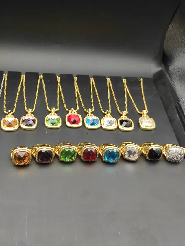 Gold-Tone Faceted Pink Gemstone Halo Pendant Necklace 4