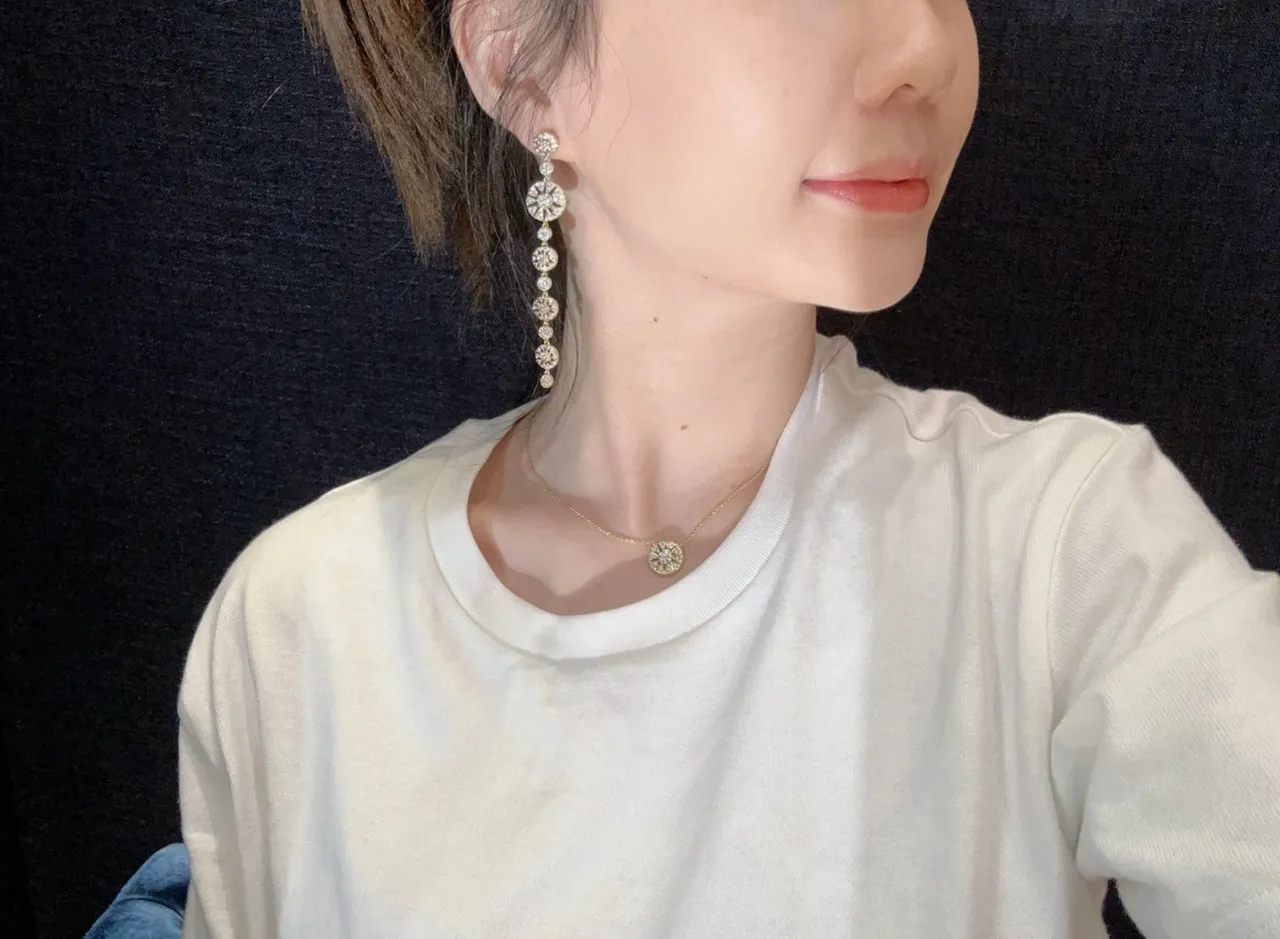 Gold-Tone Floral Chandelier Drop Earrings 4