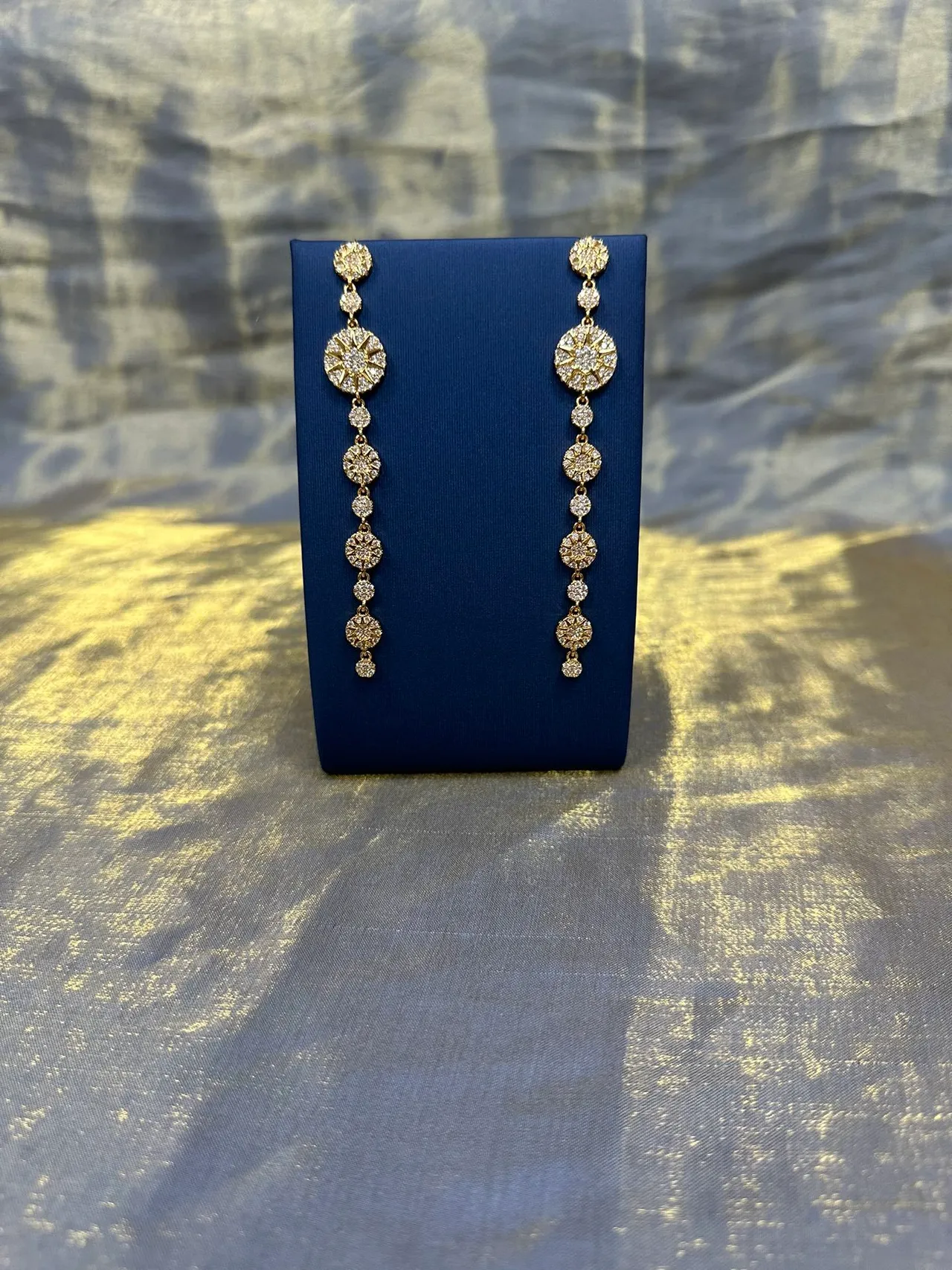 Gold-Tone Floral Chandelier Drop Earrings 8
