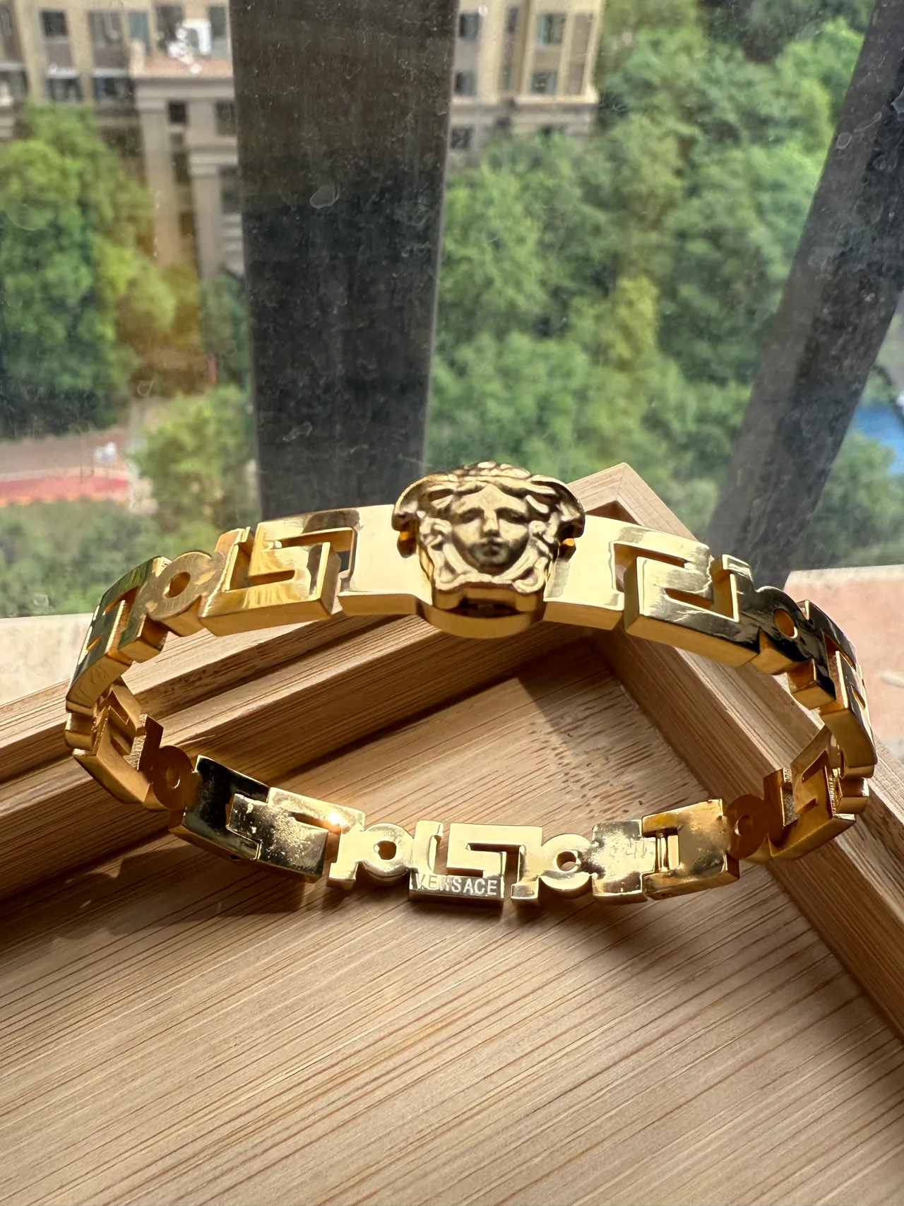 Gold-Tone Pavé Crystal Hinged Bangle Bracelet 7