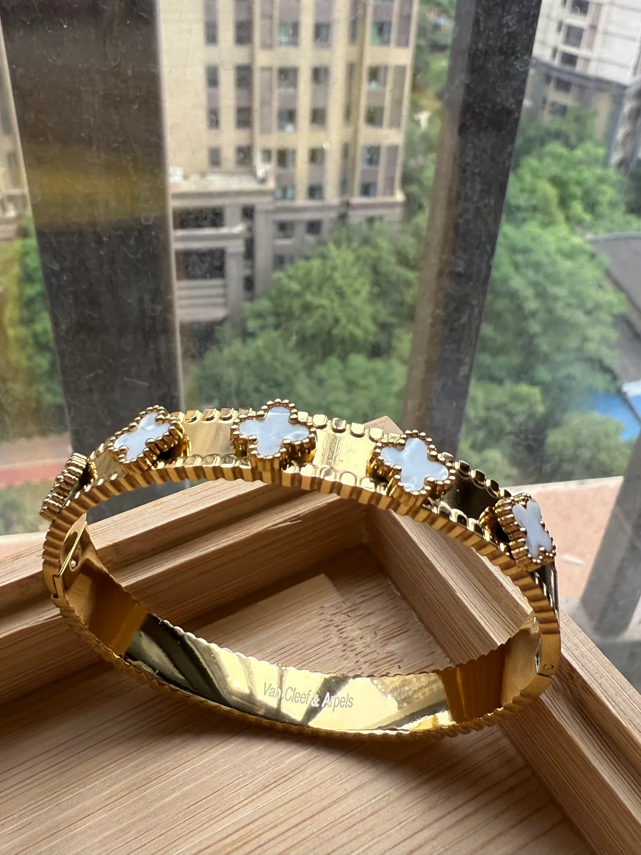 Gold-Tone Pavé Crystal Hinged Bangle Bracelet 11