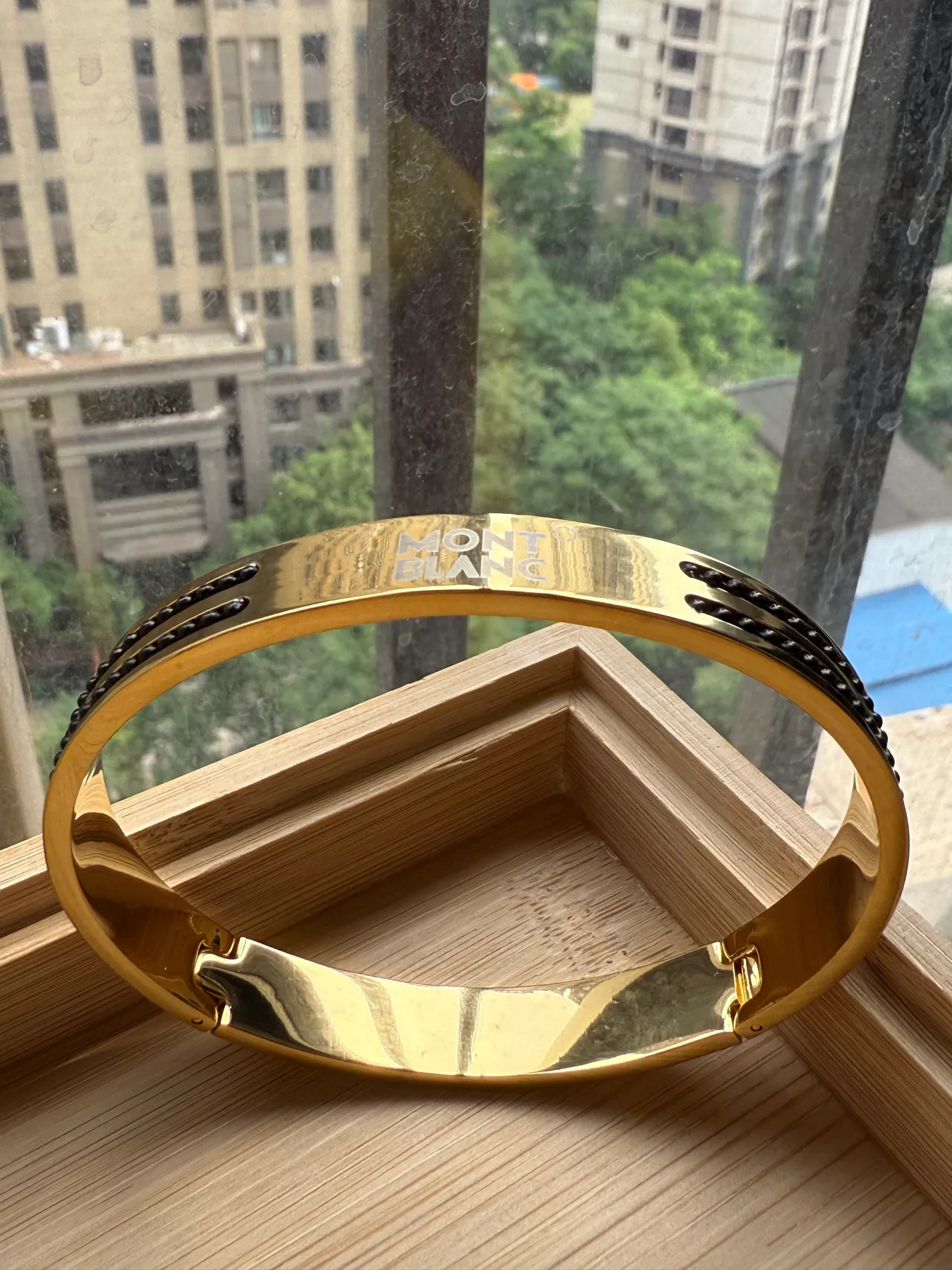 Gold-Tone Pavé Crystal Hinged Bangle Bracelet 16