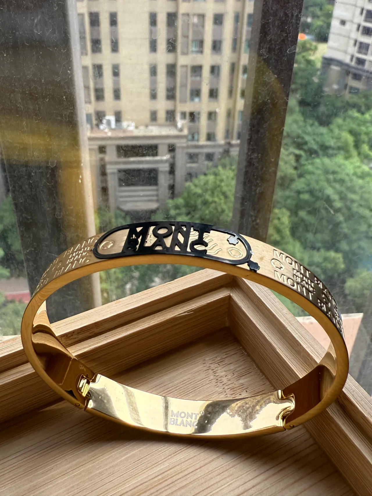 Gold-Tone Pavé Crystal Hinged Bangle Bracelet 21