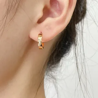 Gold-Tone Pavé Hinged Hoop Earring