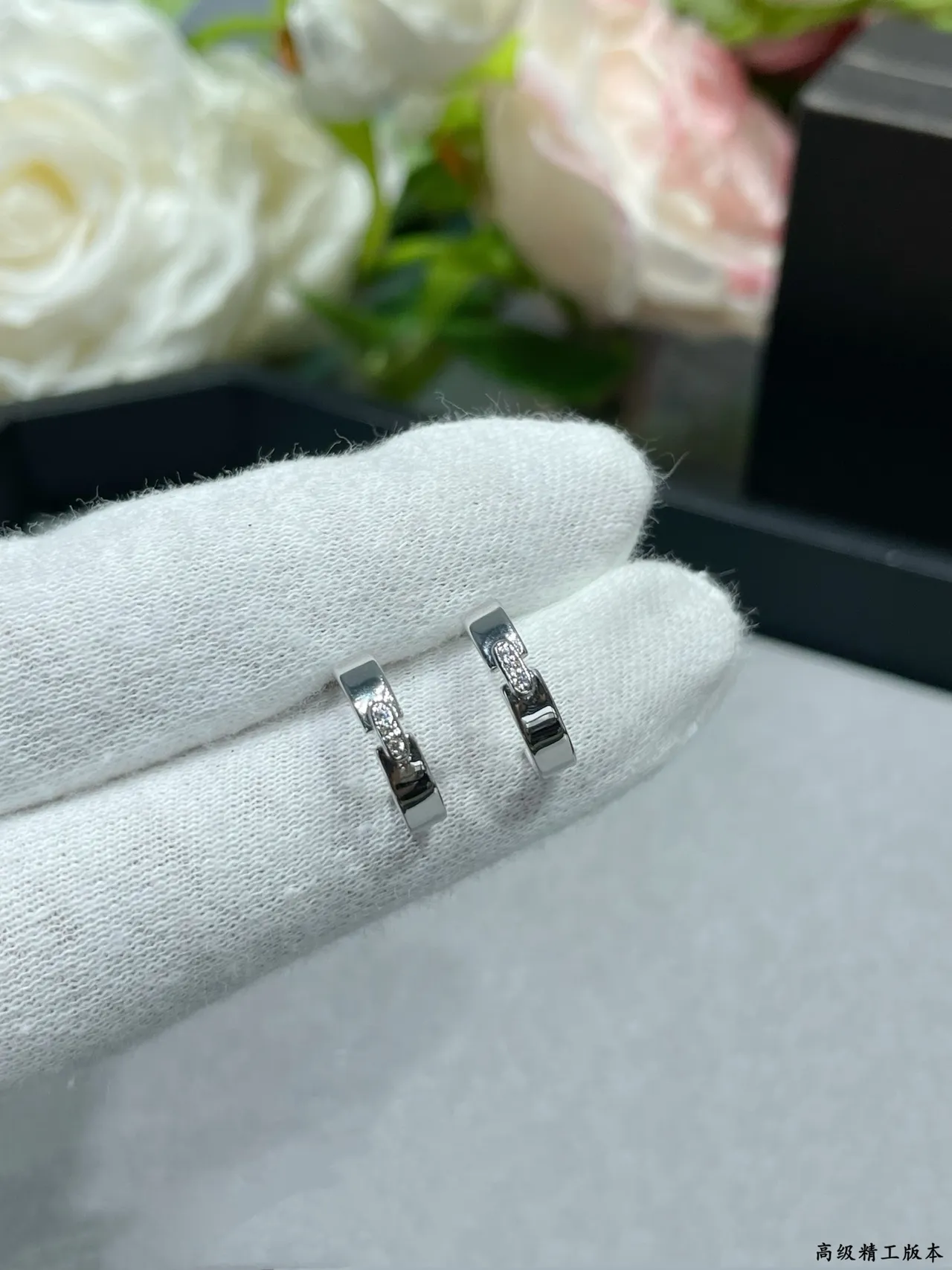Gold-Tone Pavé Hinged Hoop Earring 3