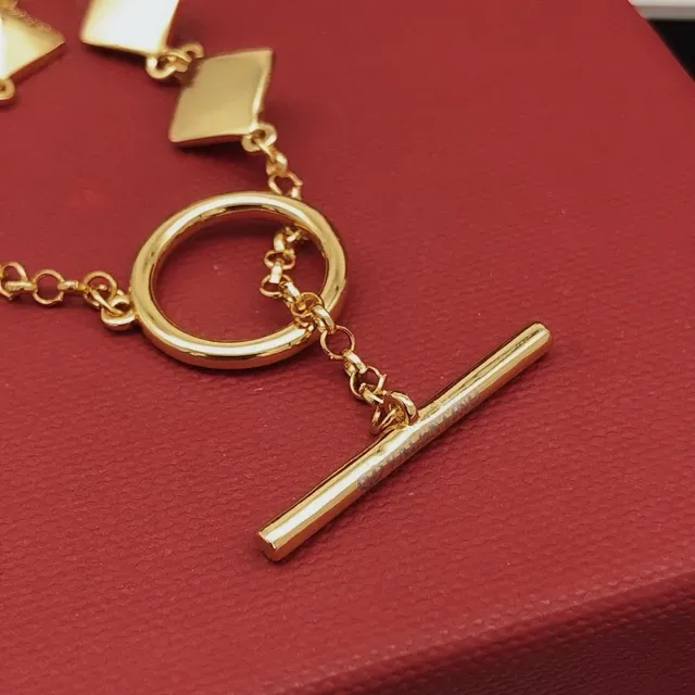 Gold-Tone Pavé Pyramid Charm Toggle Clasp Bracelet 6